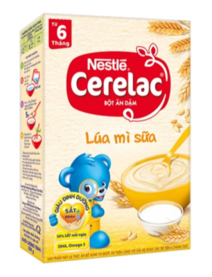 Bột ăn dặm Nestlé Cerelac lúa mì sữa